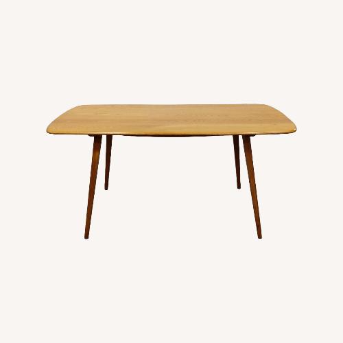 Used Vintage Ercol Mid Century Elm Plank Dining Table for sale on AptDeco