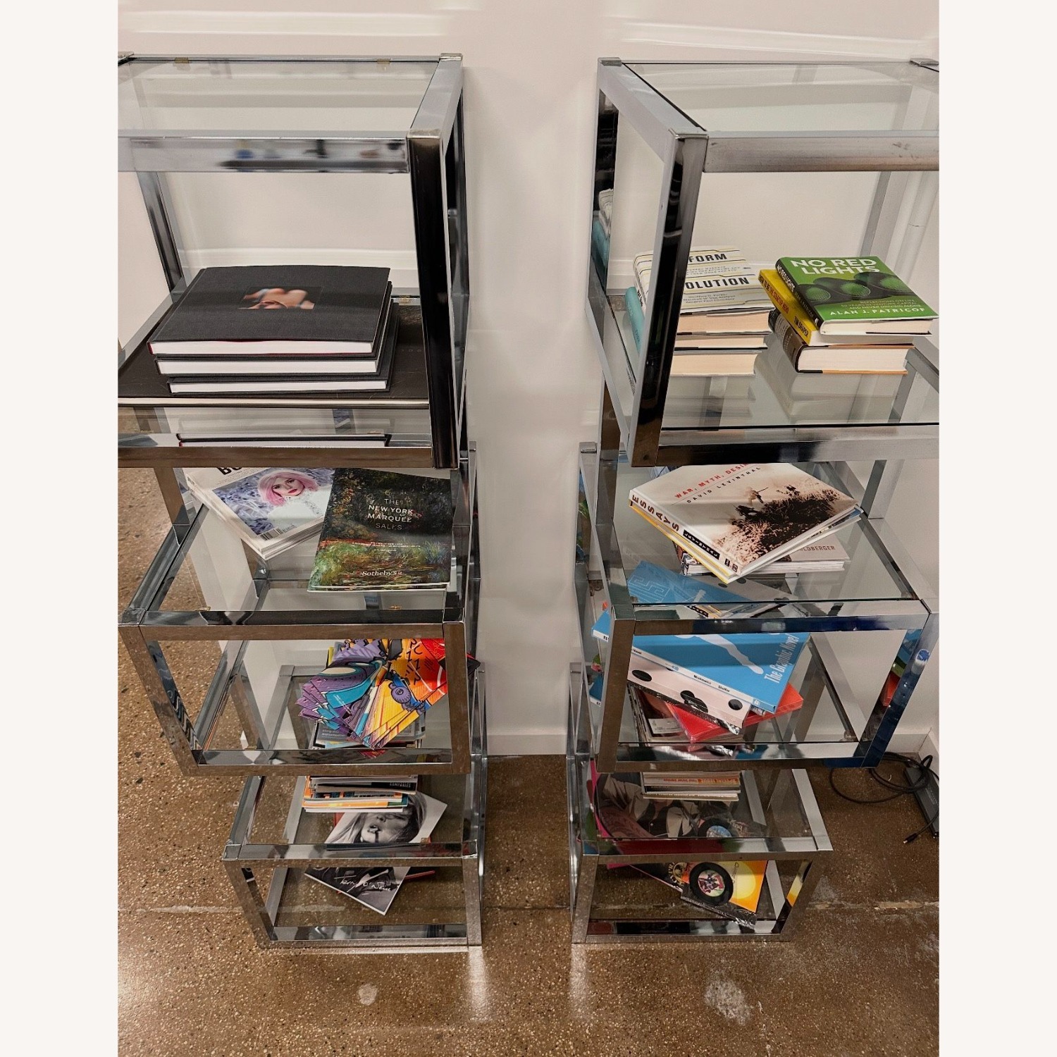 Milo Baughman Silver Bookcase - image-4