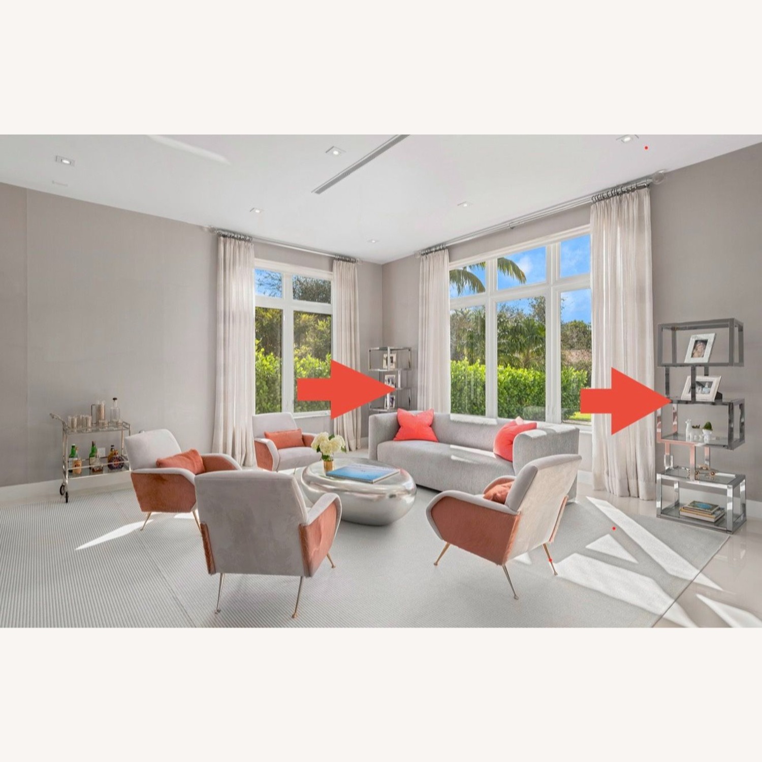 Milo Baughman Silver Bookcase - image-3