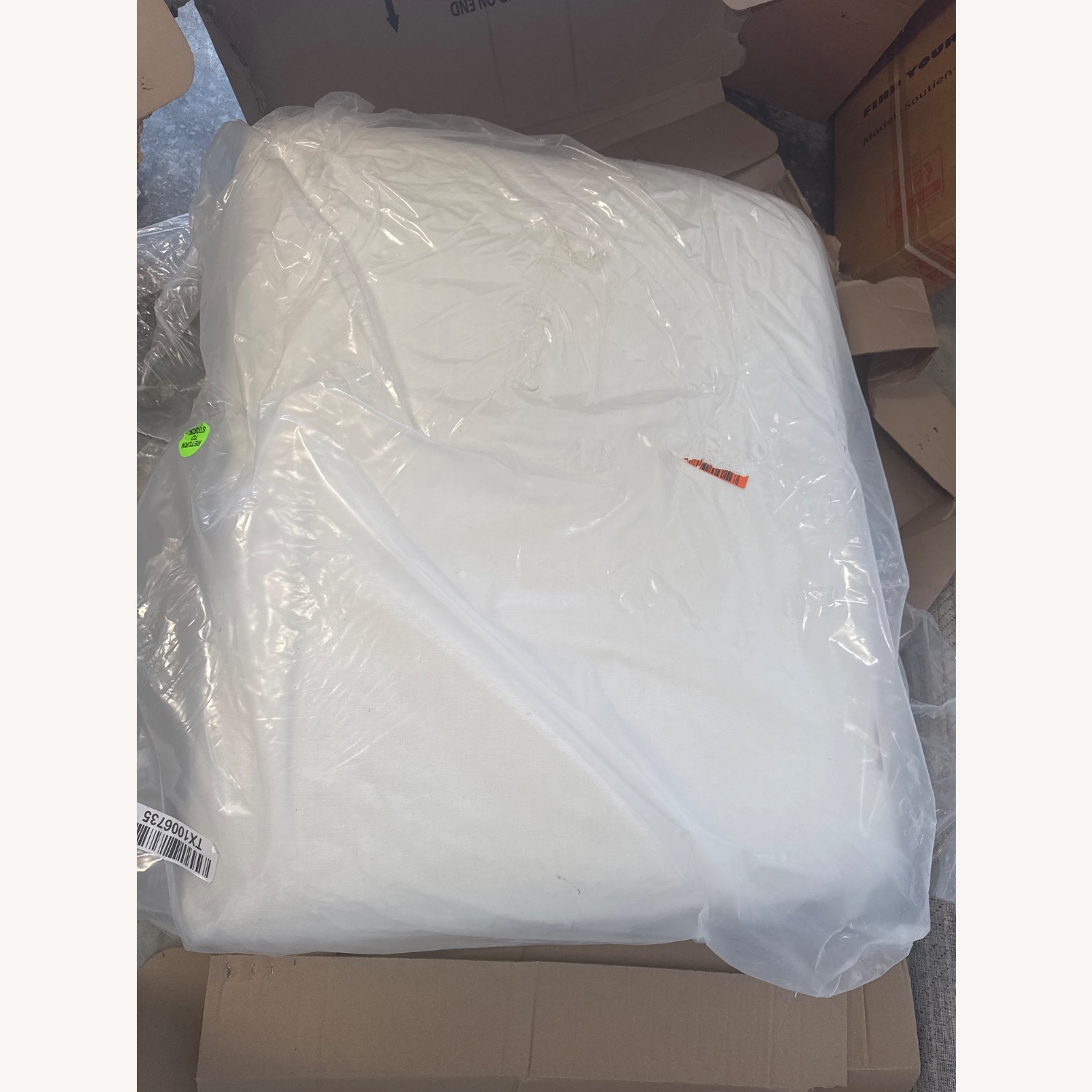 Crate & Barrel White Ottoman - image-1