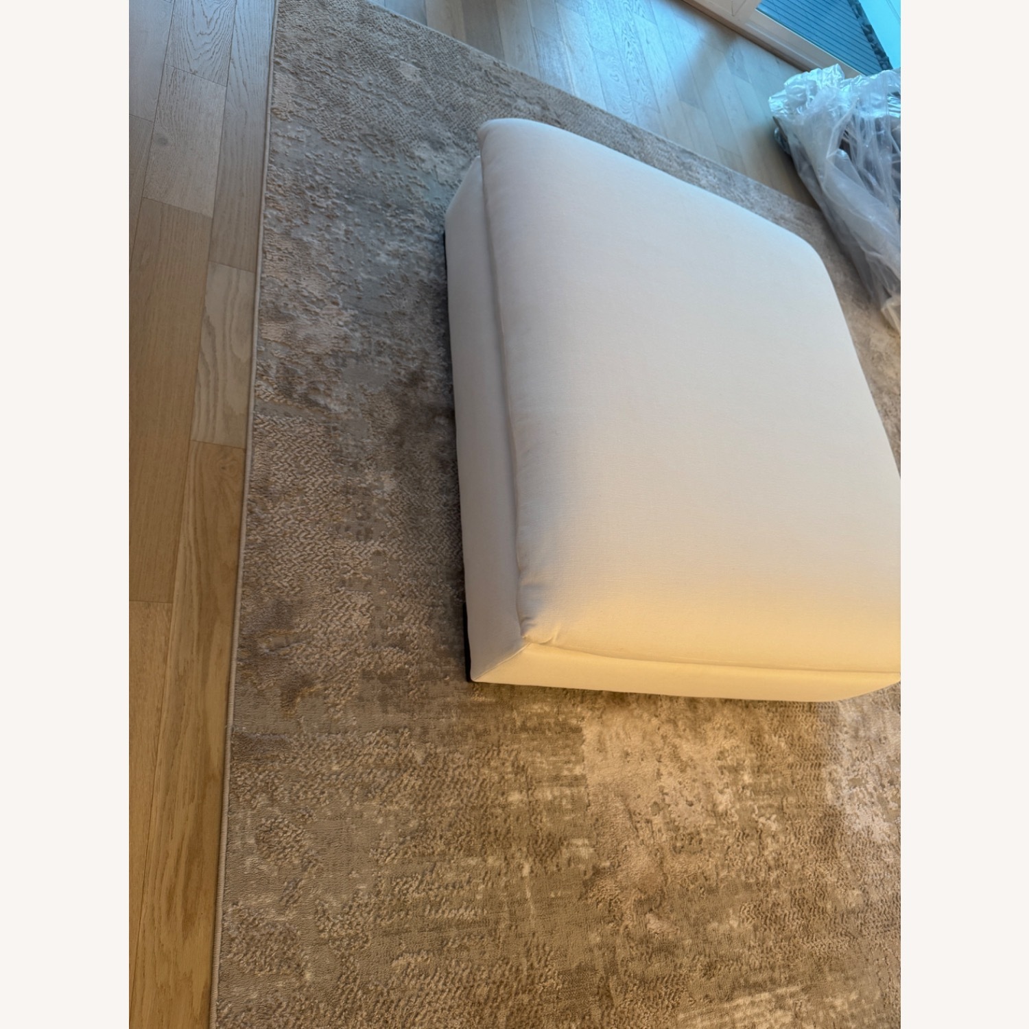 Crate & Barrel White Ottoman - image-5