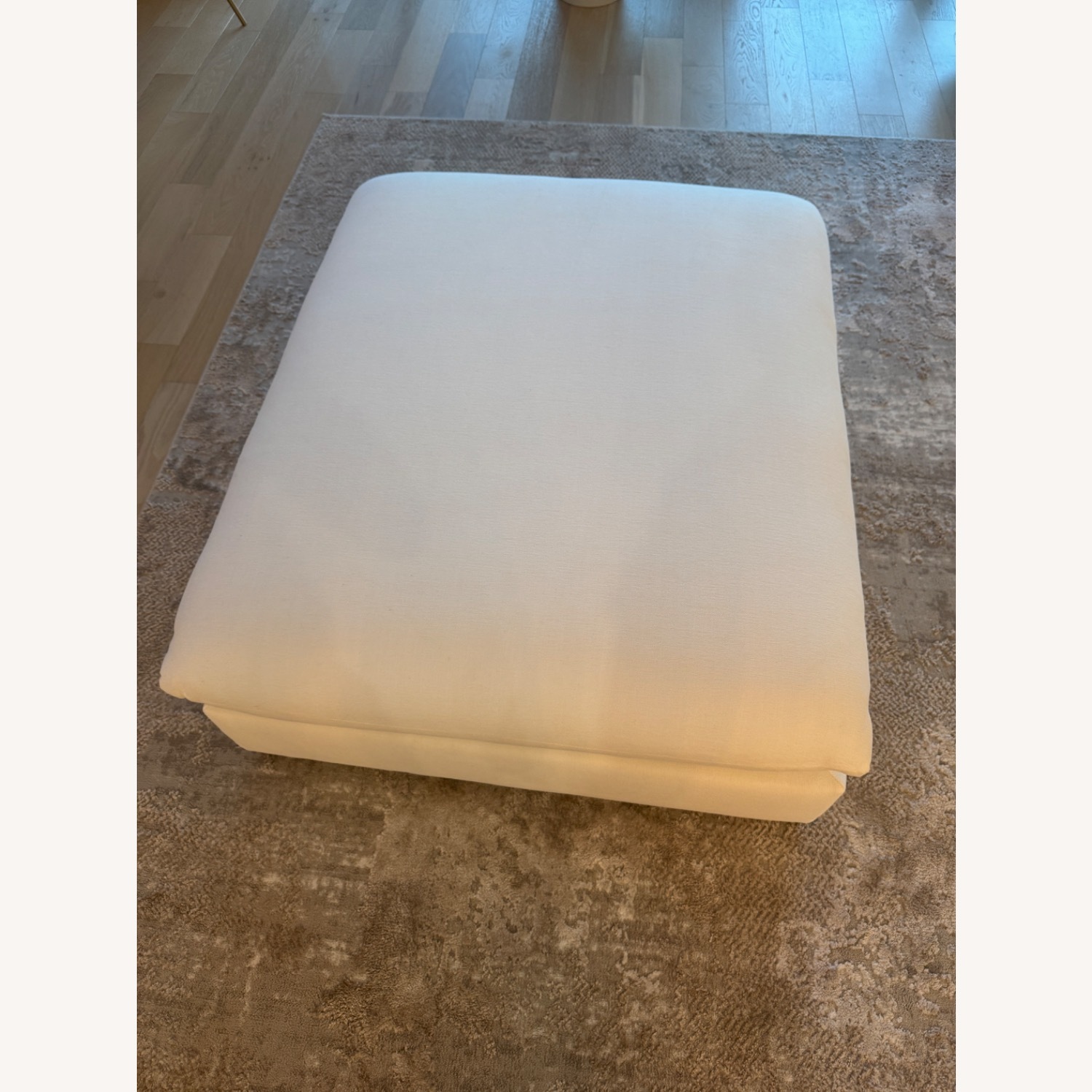 Crate & Barrel White Ottoman - image-6