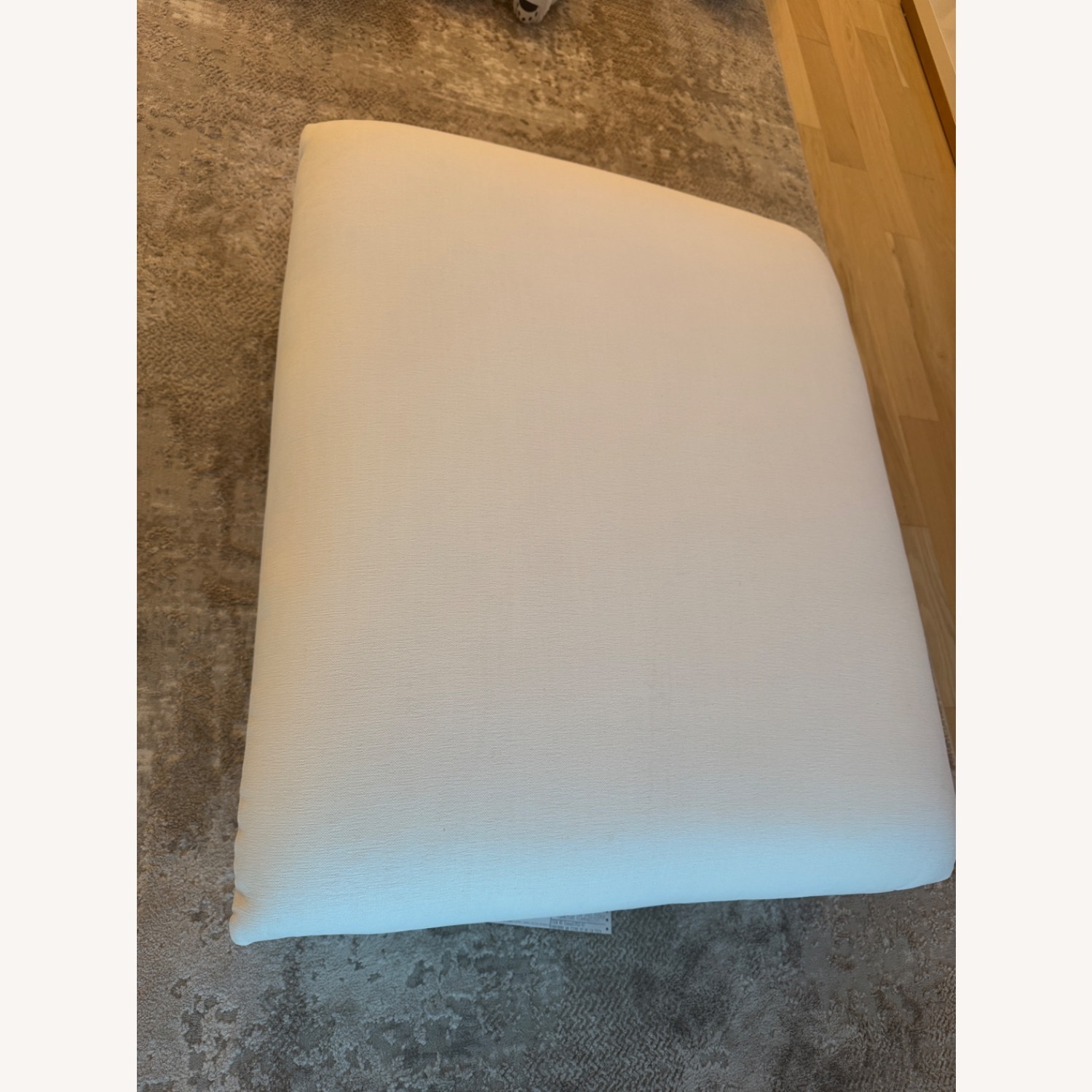 Crate & Barrel White Ottoman - image-8
