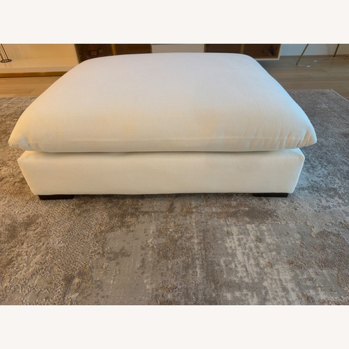 Used Crate & Barrel White Ottoman for sale on AptDeco