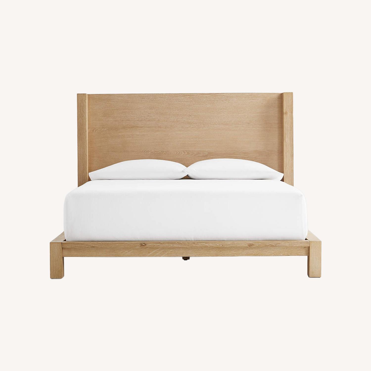 Crate & Barrel Terra Natural Wood Queen Bed - image-0