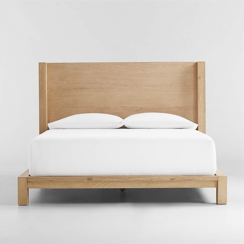 Used Crate & Barrel Terra Natural Wood Queen Bed for sale on AptDeco