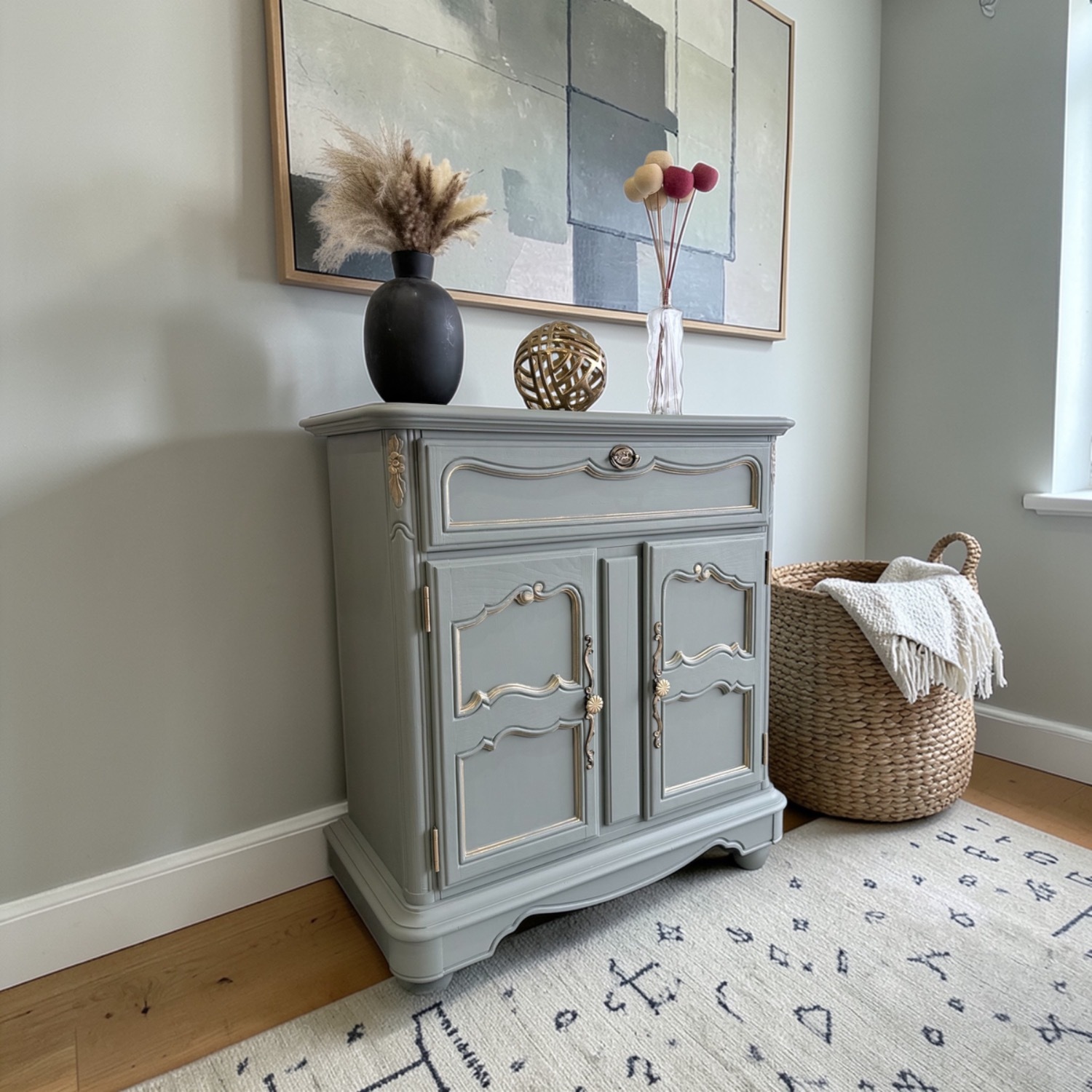 Stanley Furniture Light Gray Wood Sideboard - image-1