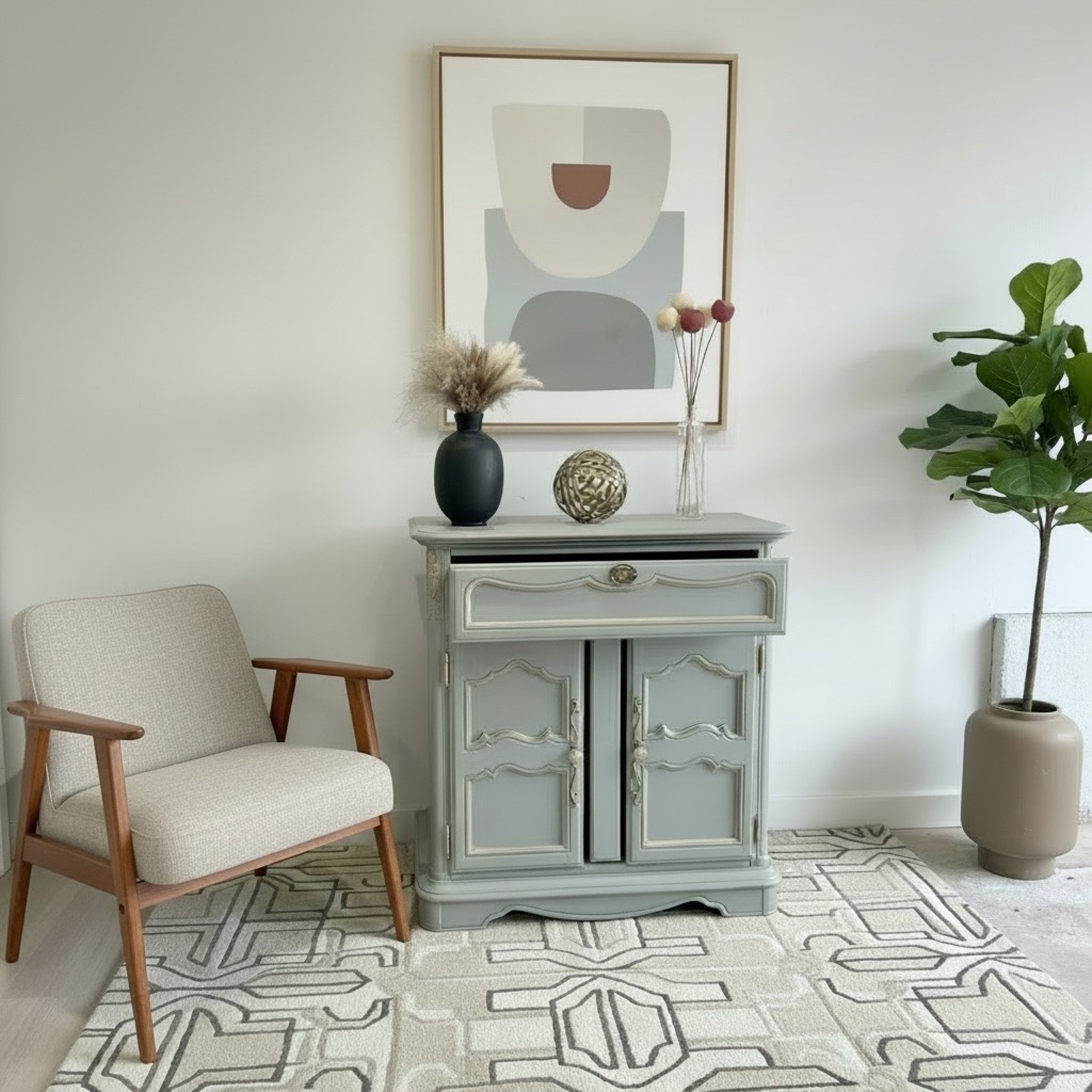 Stanley Furniture Light Gray Wood Sideboard - image-4