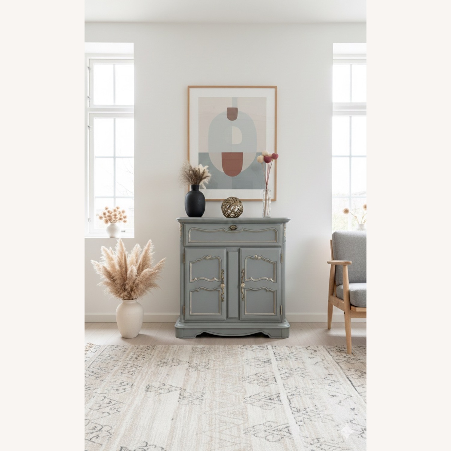 Stanley Furniture Light Gray Wood Sideboard - image-2