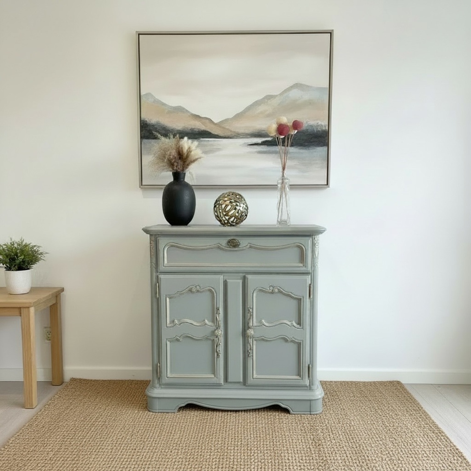 Stanley Furniture Light Gray Wood Sideboard - image-5