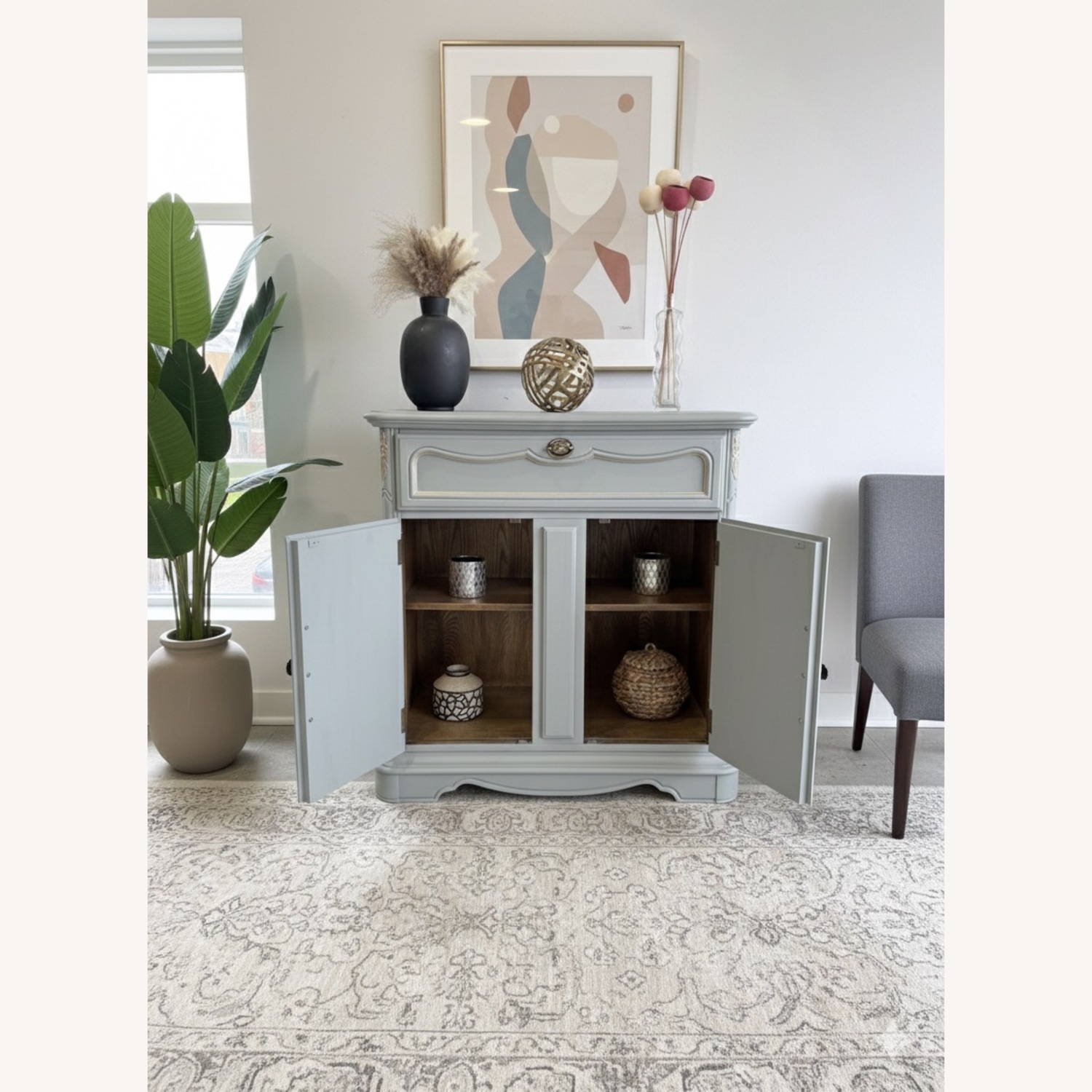 Stanley Furniture Light Gray Wood Sideboard - image-3