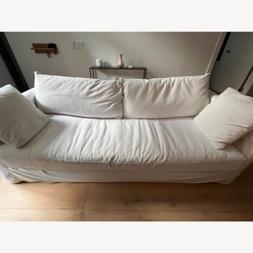 Used Crate & Barrel Willow II Slipcovered Bench Sofa for sale on AptDeco