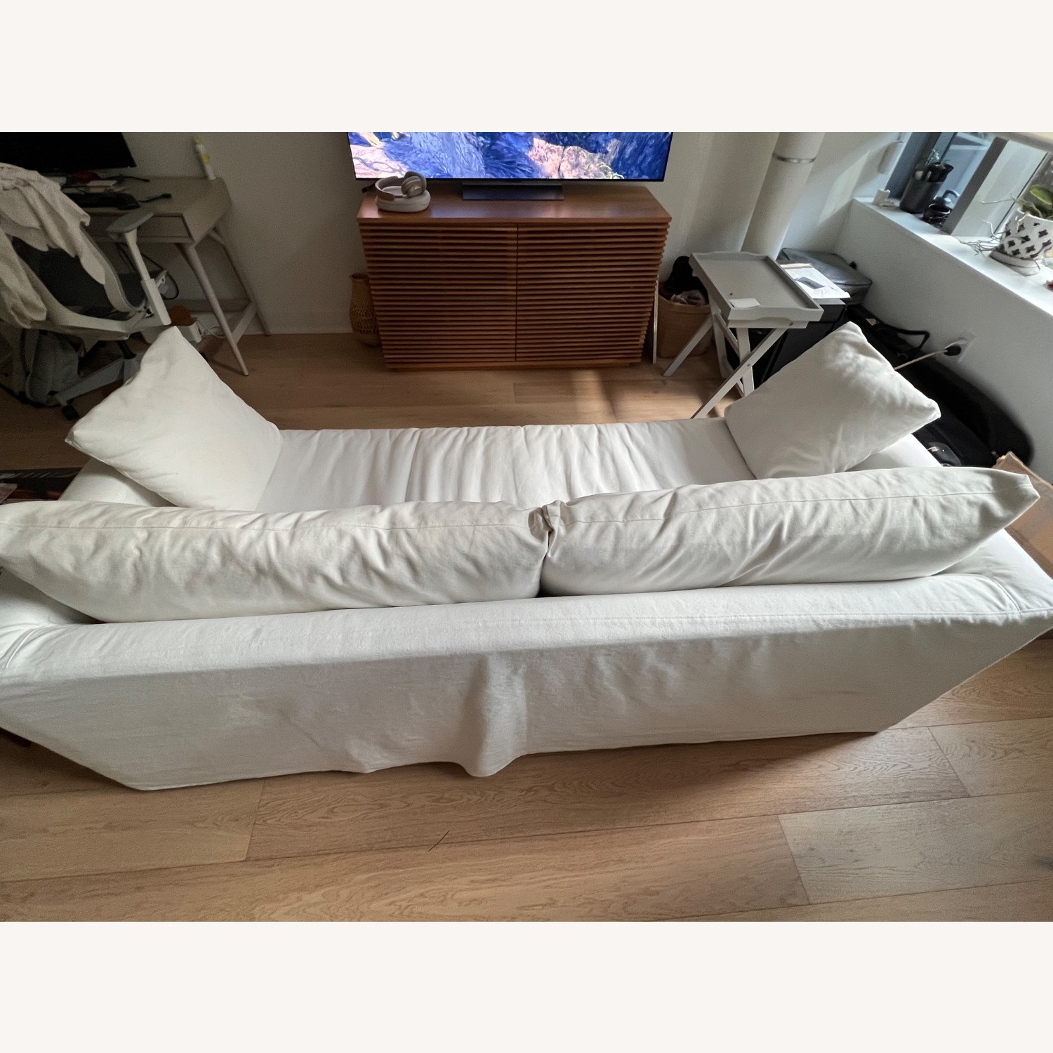 Crate & Barrel Willow II Slipcovered Bench Sofa - image-3