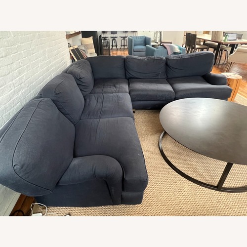 Used Blue Fabric 3-Piece Sectional for sale on AptDeco