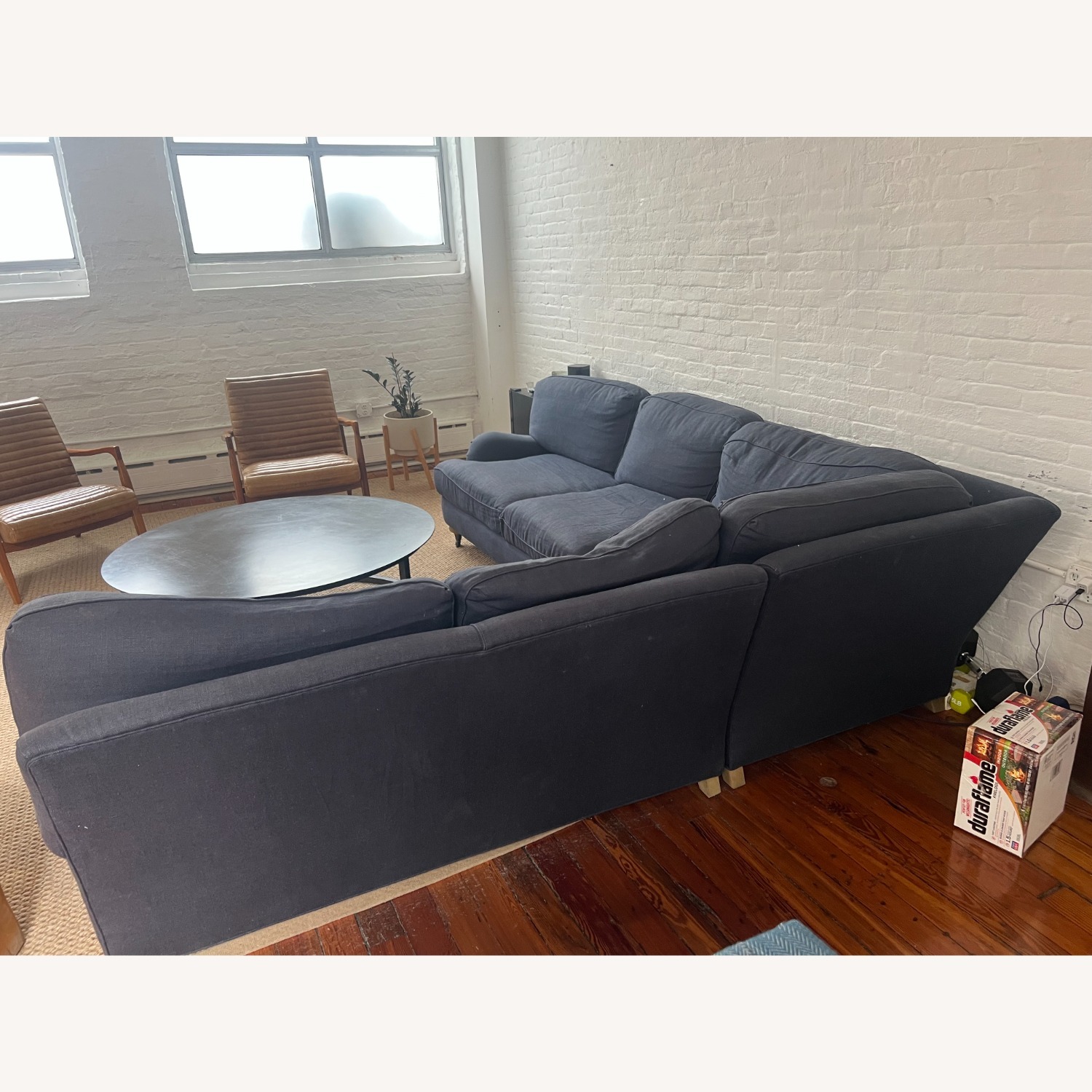 Blue Fabric 3-Piece Sectional - image-3