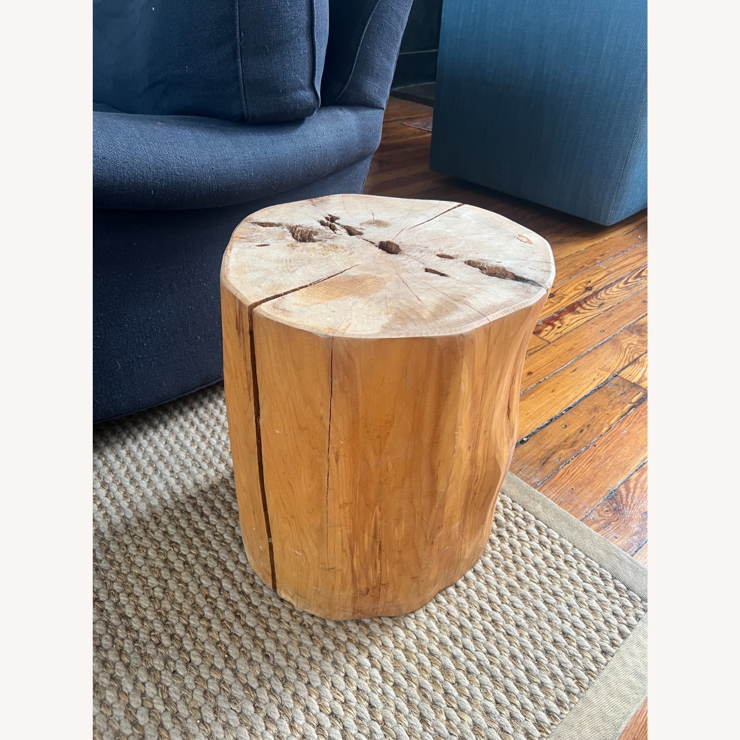 Natural Wood Log Side Table - image-0