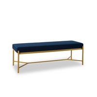 Bed Bath & Beyond Blue Velvet Ottoman
