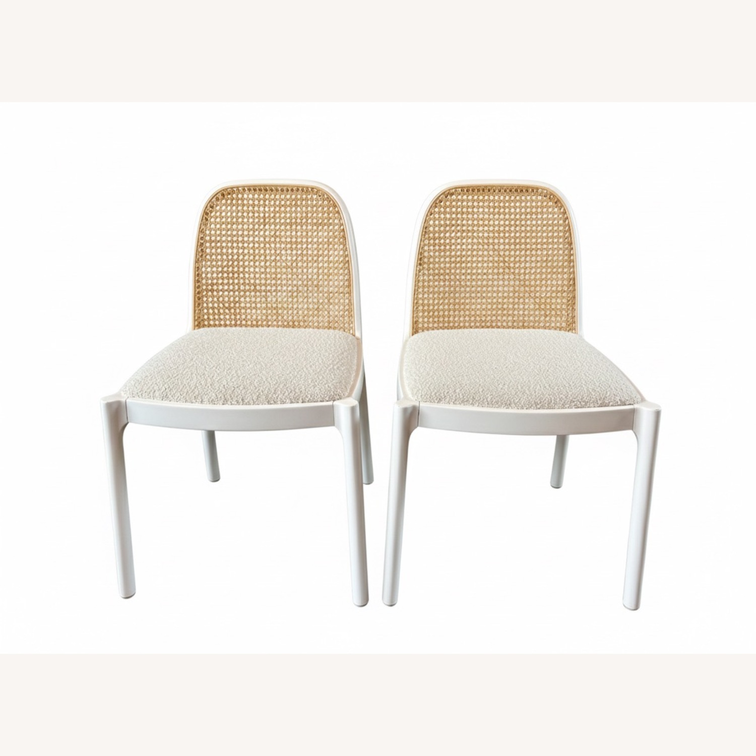 CB2 Nadia White Wood Dining Chairs x 2 - image-1