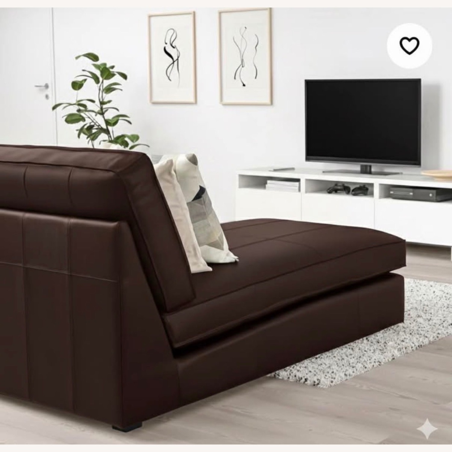 IKEA Dark Brown KIVIK Chaise Longue - image-1