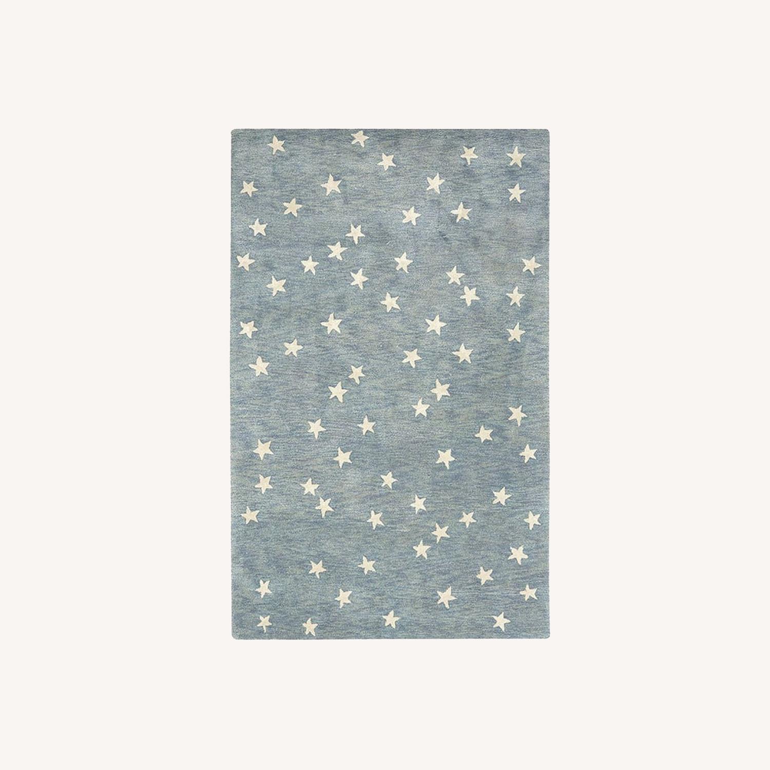 Pottery Barn Kids Blue Wool Area Rug 5' x 8' - image-0