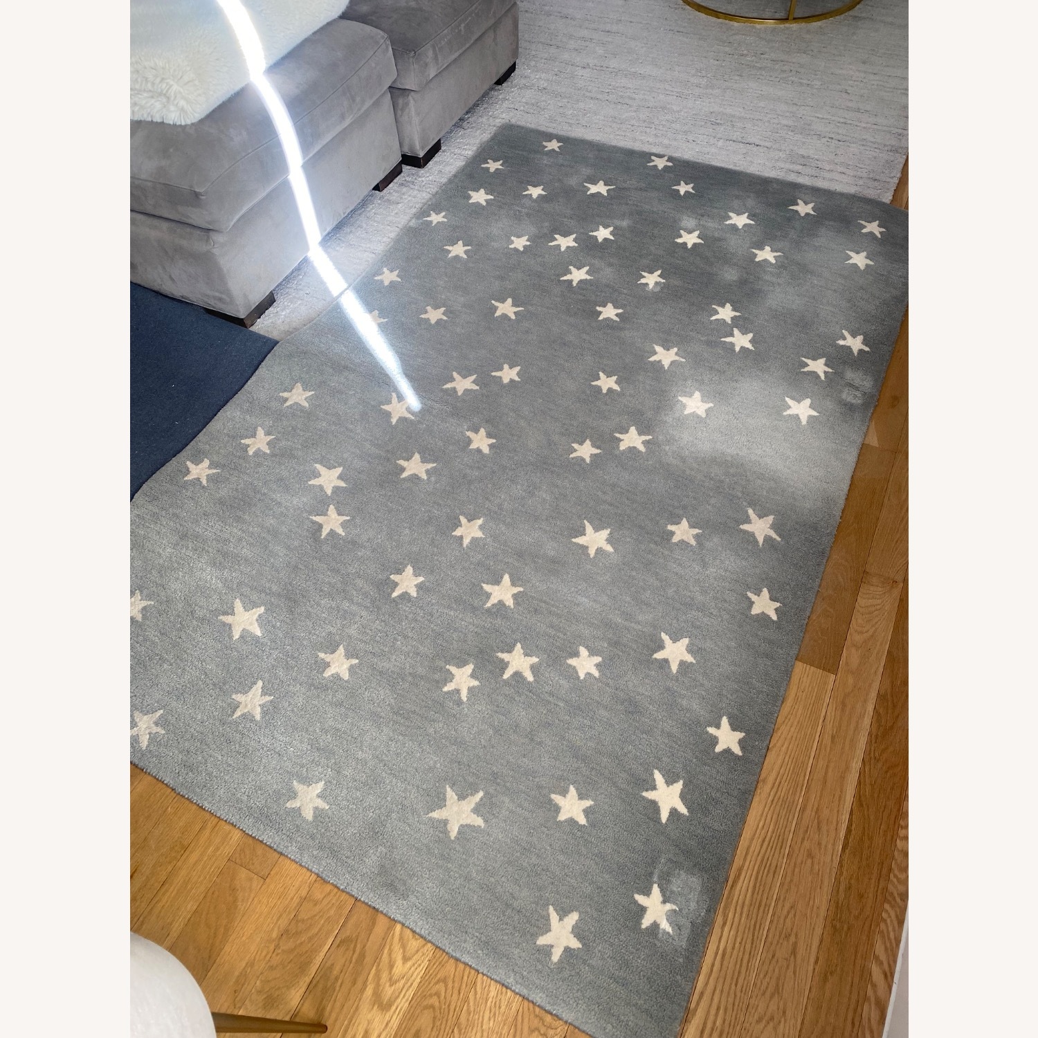 Pottery Barn Kids Blue Wool Area Rug 5' x 8' - image-5