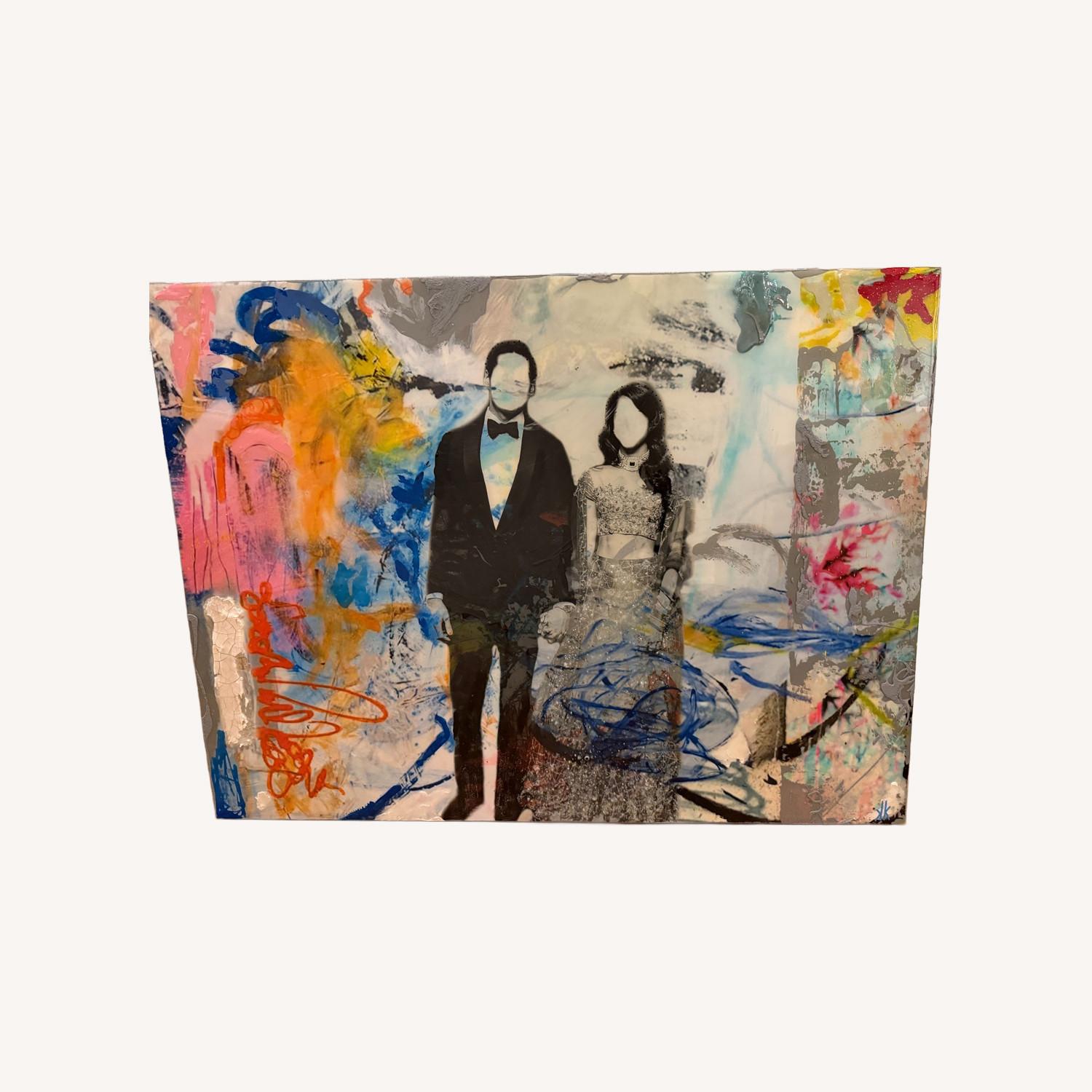Mixed Media Art - Abstract Indian Bride and Groom - image-0
