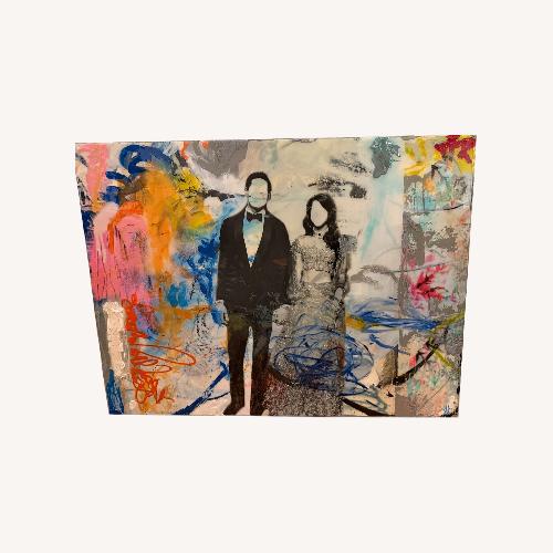 Used Mixed Media Art - Abstract Indian Bride and Groom for sale on AptDeco