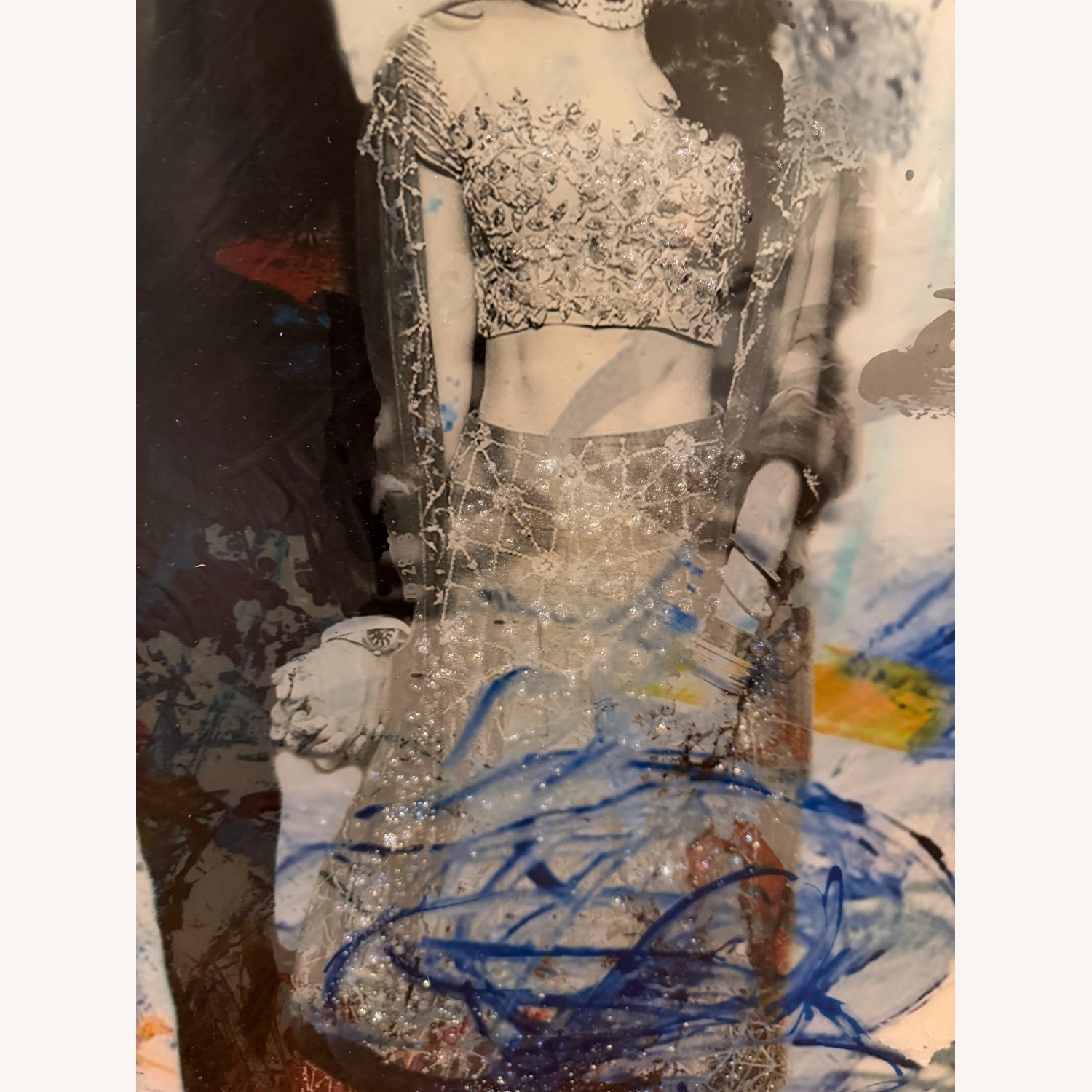 Mixed Media Art - Abstract Indian Bride and Groom - image-1