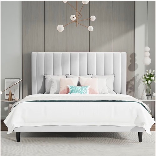 Used SHA CERLIN Queen Bed Frame (White) for sale on AptDeco