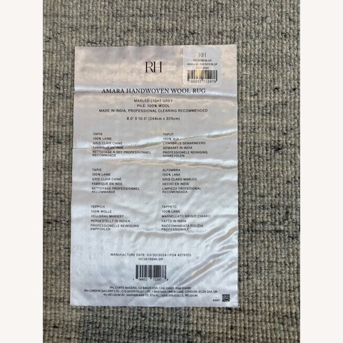 Used Restoration Hardware Amara Wool Rug – Marled Light Grey (8x10) for sale on AptDeco