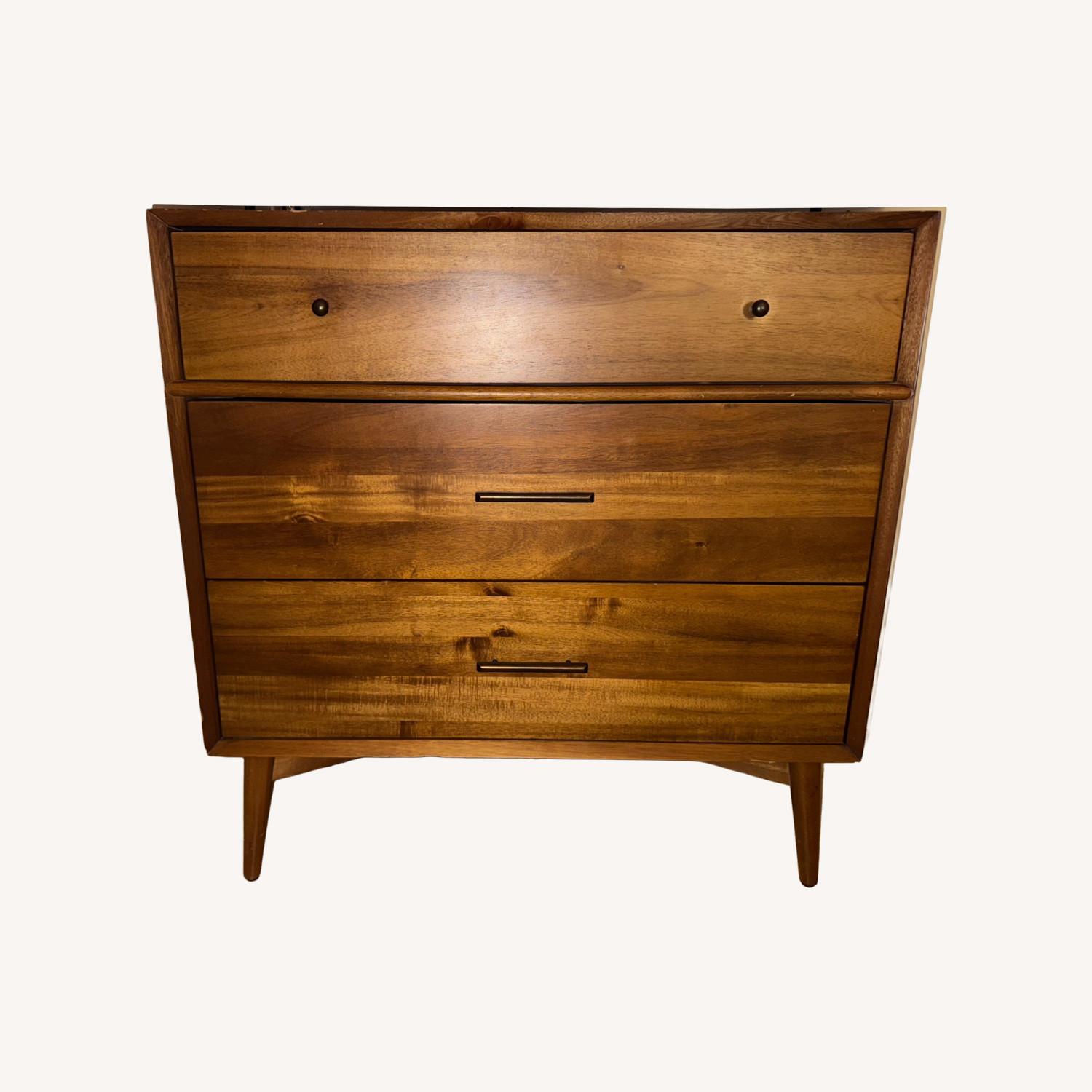 West Elm Dark Brown Mid-Century 3-Drawer Dresser (36") - image-0
