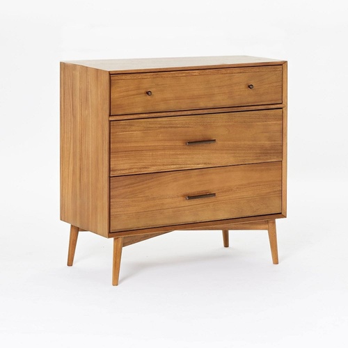 Used West Elm Dark Brown Mid-Century 3-Drawer Dresser (36") for sale on AptDeco