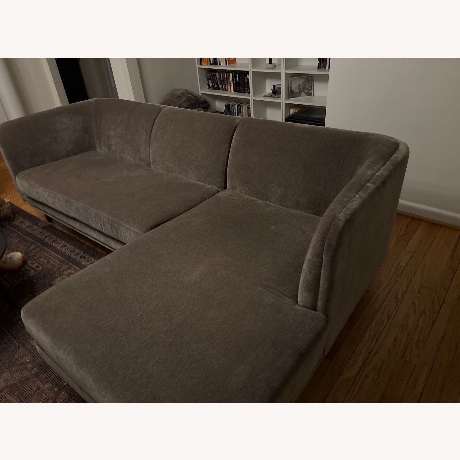 West Elm Marcel Light Brown Velvet 2 Piece Sectional - image-2