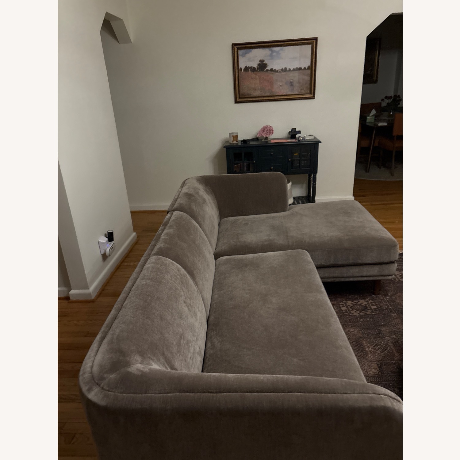 West Elm Marcel Light Brown Velvet 2 Piece Sectional - image-3