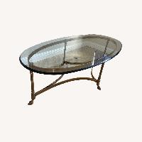 Vintage/Antique Labarge Gold Glass Coffee Table
