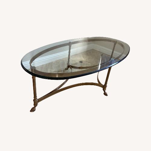 Used Vintage/Antique Labarge Gold Glass Coffee Table for sale on AptDeco
