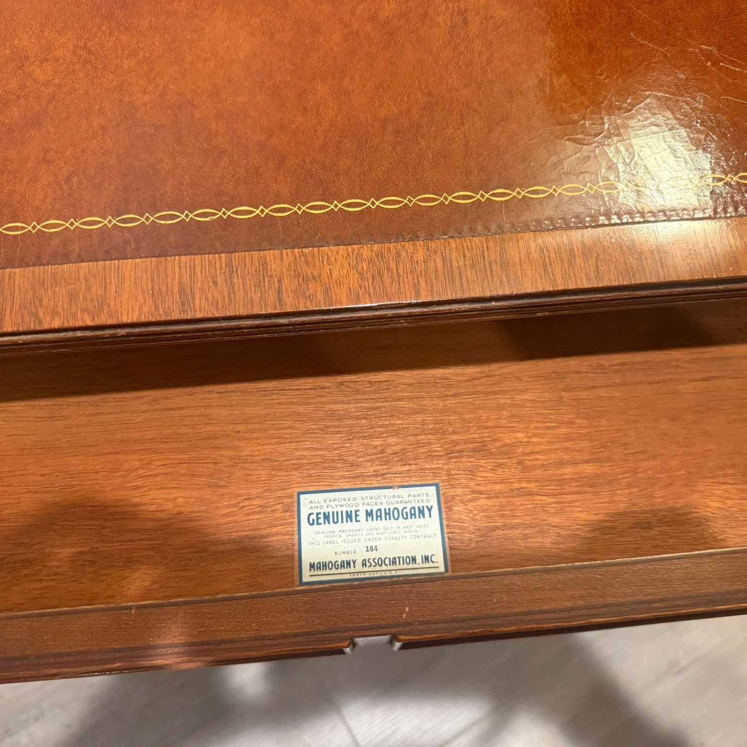 Mahogany and Leather Drop-Leaf Coffee Table - image-7