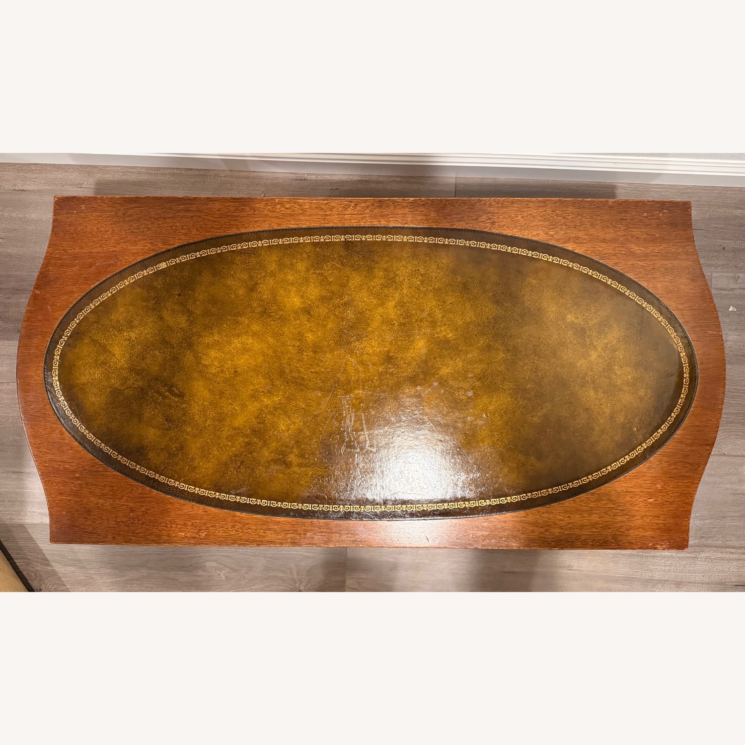 Set of 3 Weiman Mahogany Leather Tables - image-5