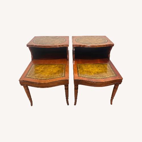Used Set of 3 Weiman Mahogany Leather Tables for sale on AptDeco