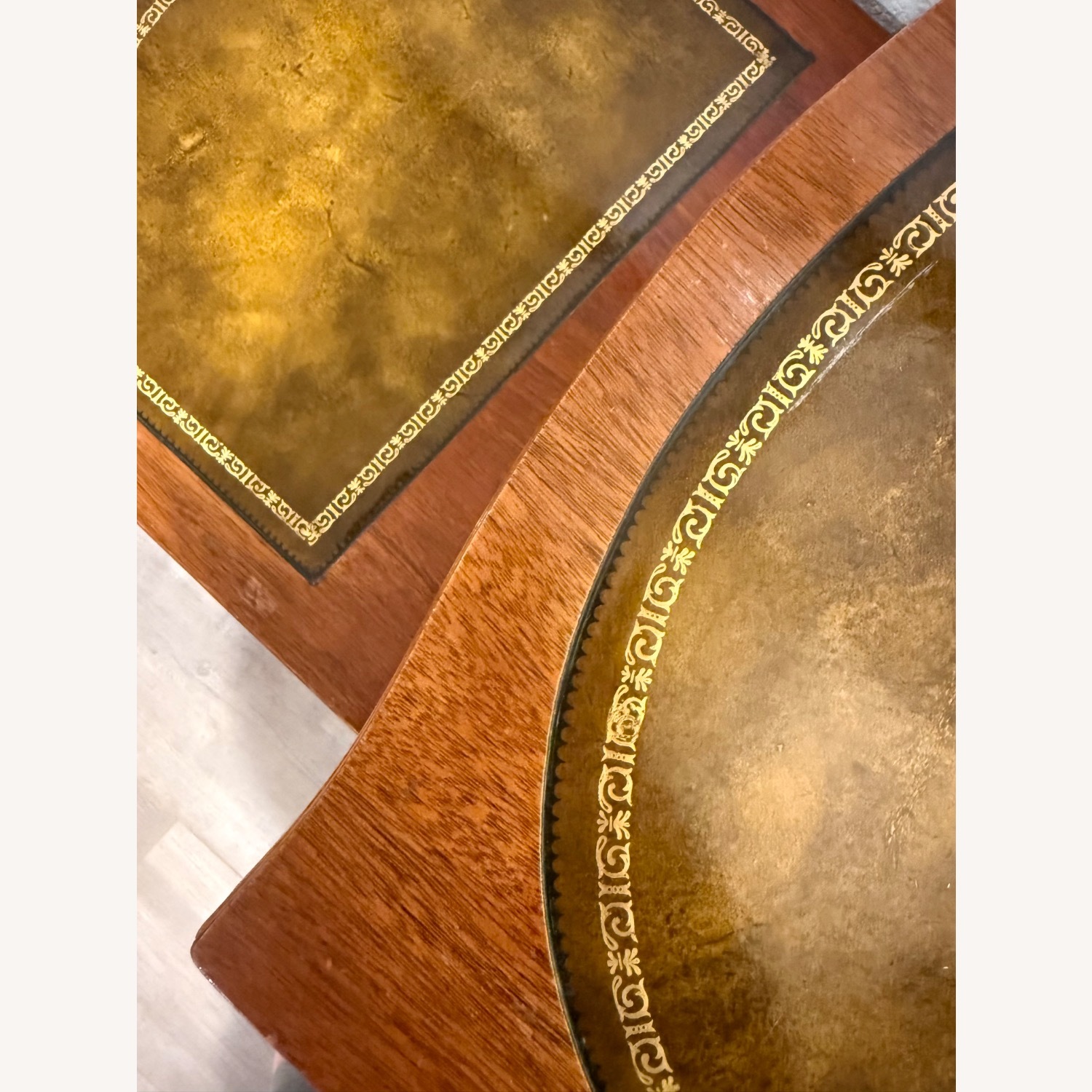 Set of 3 Weiman Mahogany Leather Tables - image-2