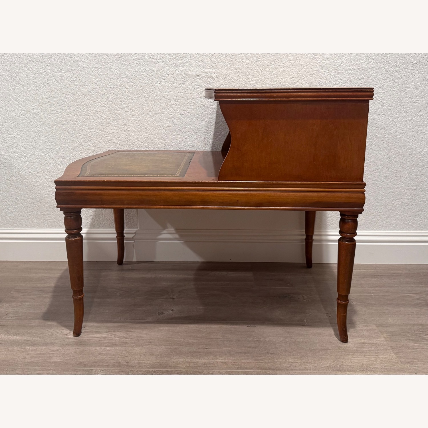 Set of 3 Weiman Mahogany Leather Tables - image-3