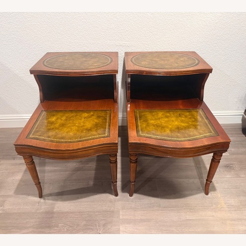 Used Set of 3 Weiman Mahogany Leather Tables for sale on AptDeco