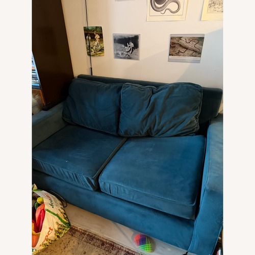 Used West Elm Henry Blue Sleeper Sofa for sale on AptDeco