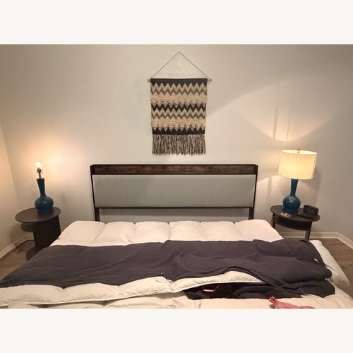 Used Amazon Elevon Light Gray Fabric King Bed for sale on AptDeco