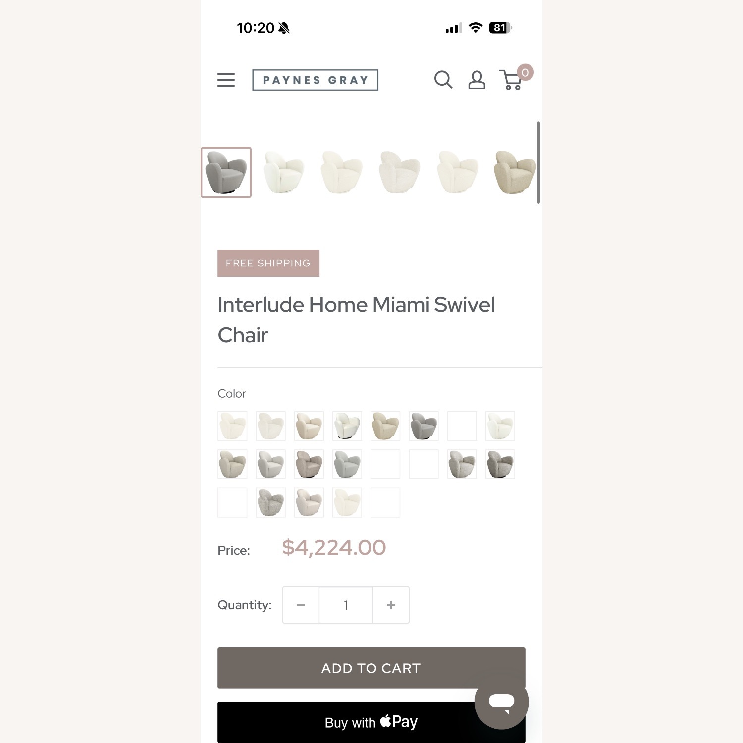 Interlude Miami Swivel Chair  - image-3