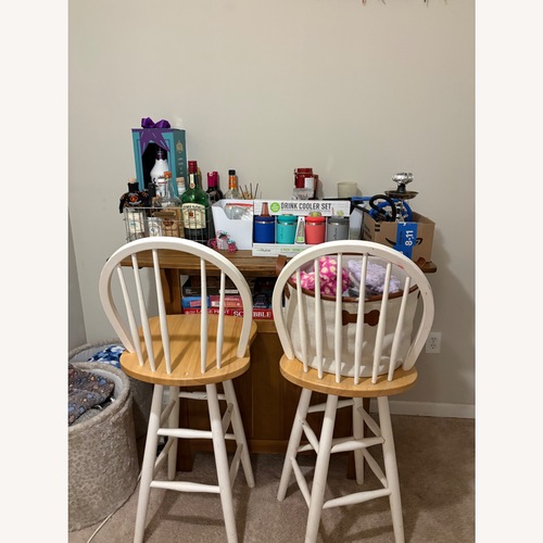Used Dark Brown Wood Bar Cart for sale on AptDeco