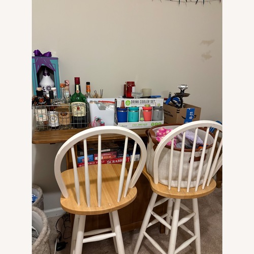 Used Dark Brown Wood Bar Cart for sale on AptDeco