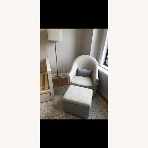 Used DucDuc Blue Nursing Chair and Ottoman for sale on AptDeco