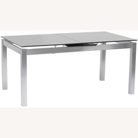 Raymour & Flanigan Silver Glass Dining Table