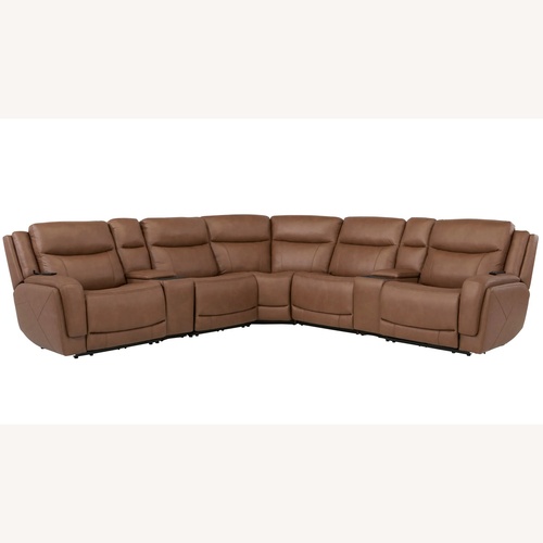 Used Raymour & Flanigan Harbin Dark Brown 3+ Piece Sectional for sale on AptDeco